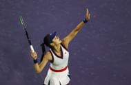 Emma Raducanu in action at Indian Wells